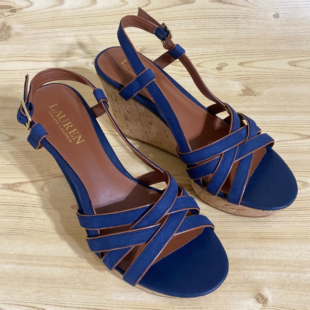 Ralph Lauren Wedge Slingback Strappy Sandals Women’s Shoes 6.5 B